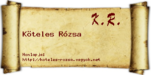 Köteles Rózsa névjegykártya