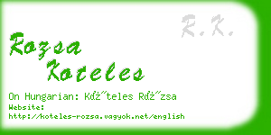 rozsa koteles business card