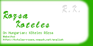 rozsa koteles business card